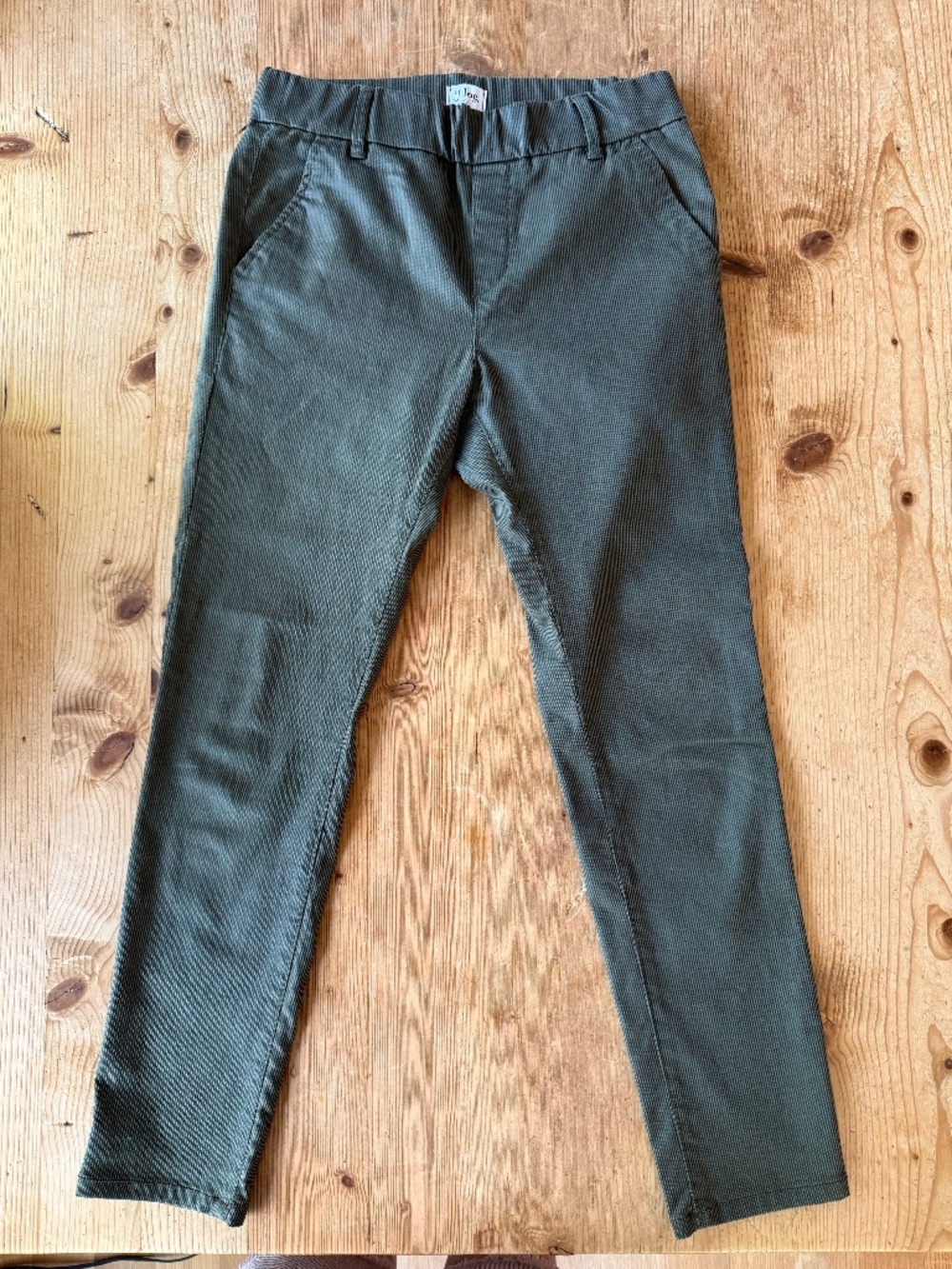 Bevy Flog Pants Slim Straight Pull-On Stretch Green size 27